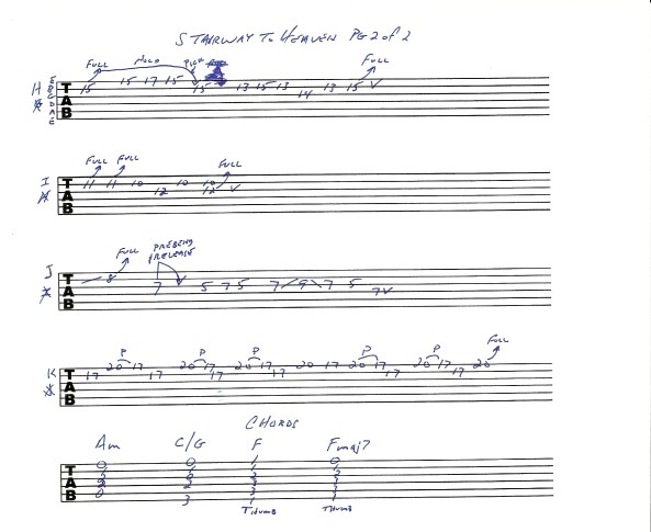 Led Zeppelin Stairway To Heaven guitar solo tab 2 of 2