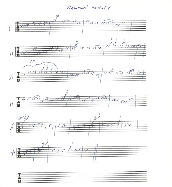 Marshall Tucker Band - Ramblin guitar tab pg 4 of 4