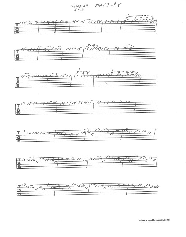 Allman Brothers - Jessica solo guitar tab pg 3of5