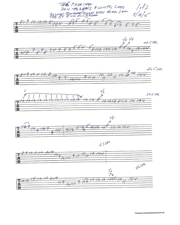 Dan Toler - The Preacher acoustic solo 1of2