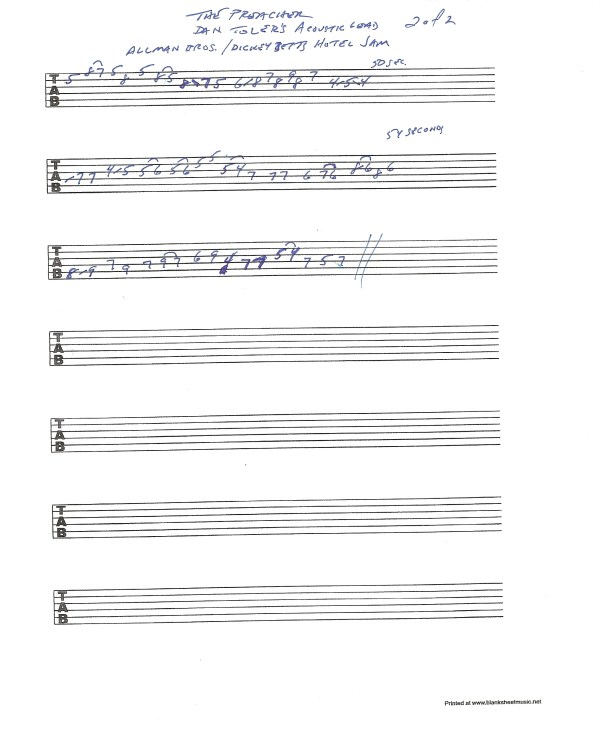 Dan Toler - The Preacher acoustic solo 2of2