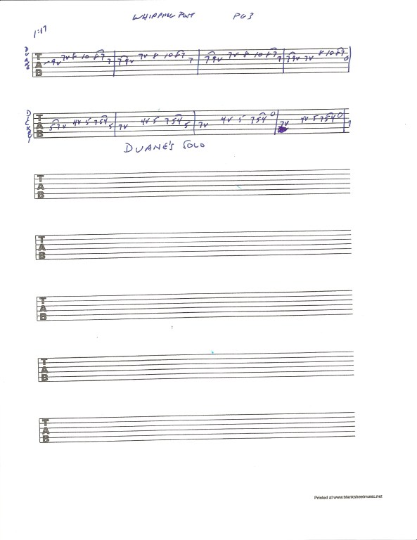 Allman Brothers Band - Whipping Post guitar tablature - page 3